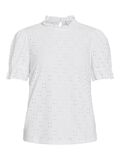 Vila EMBROIDERED SHORT SLEEVED TOP, Optical Snow, highres - 14070251_OpticalSnow_001.jpg