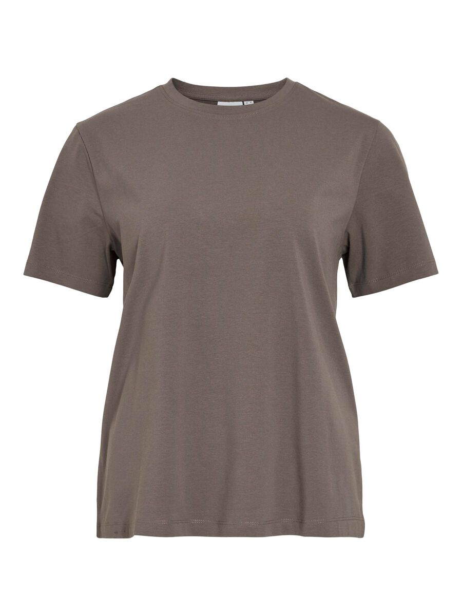 VILA VINORA ROUND NECK T-SHIRT, Falcon, highres - 14103448_Falcon_001.jpg