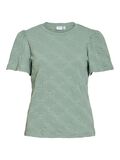Product image thumbnail - ROUND NECK SHORT SLEEVED TOP, Green Milieu | 1