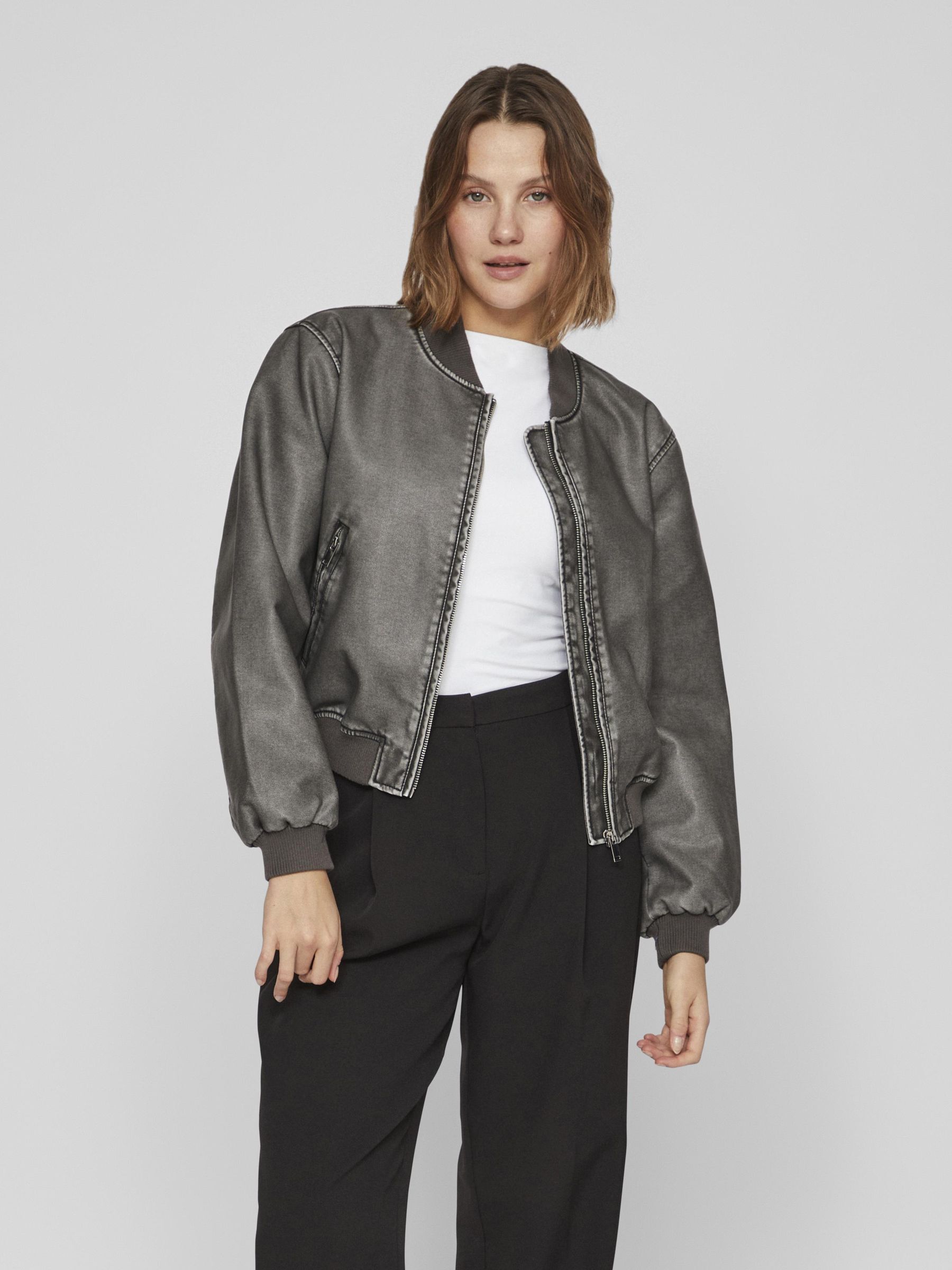 WASHED LOOK BOMBER JACKET Black VILA