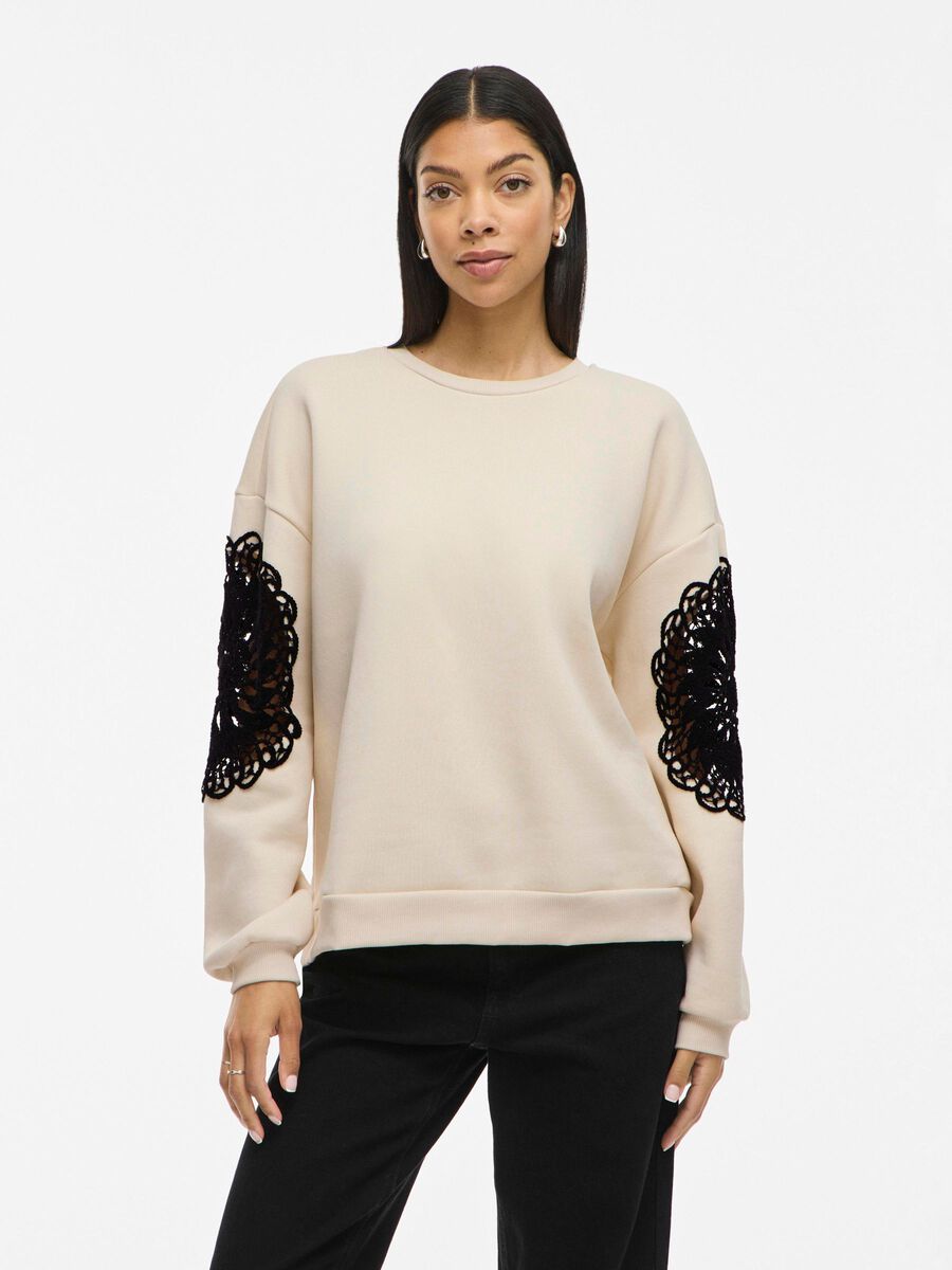 VILA VIHEIKA OVERSIZED SWEATSHIRT MET LANGE MOUWEN, Birch, highres - 14112134_Birch_1244731_003.jpg