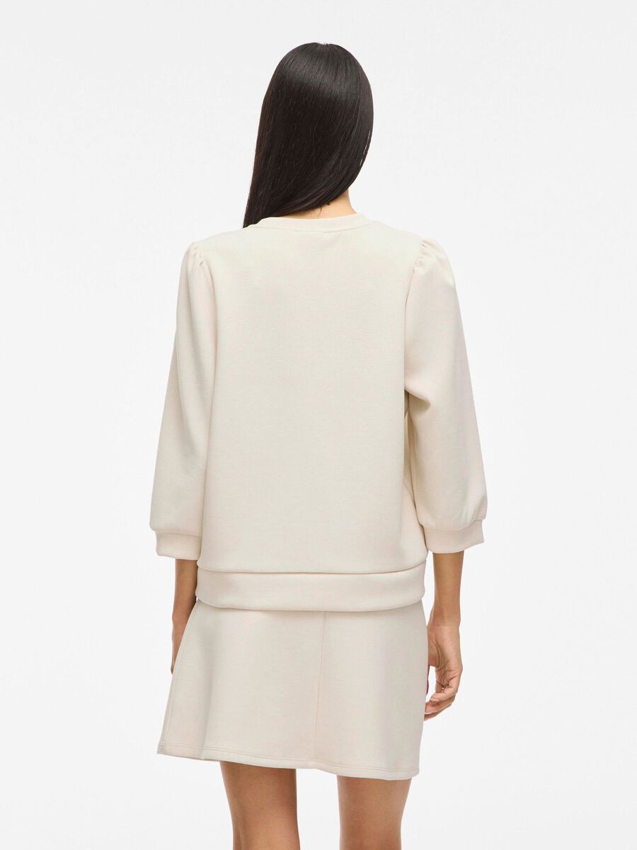 VILA VIREFLECT 3/4 SLEEVED SWEATSHIRT, Super Light Natural Melan, highres - 14112387_SuperLightNaturalMelan_004.jpg