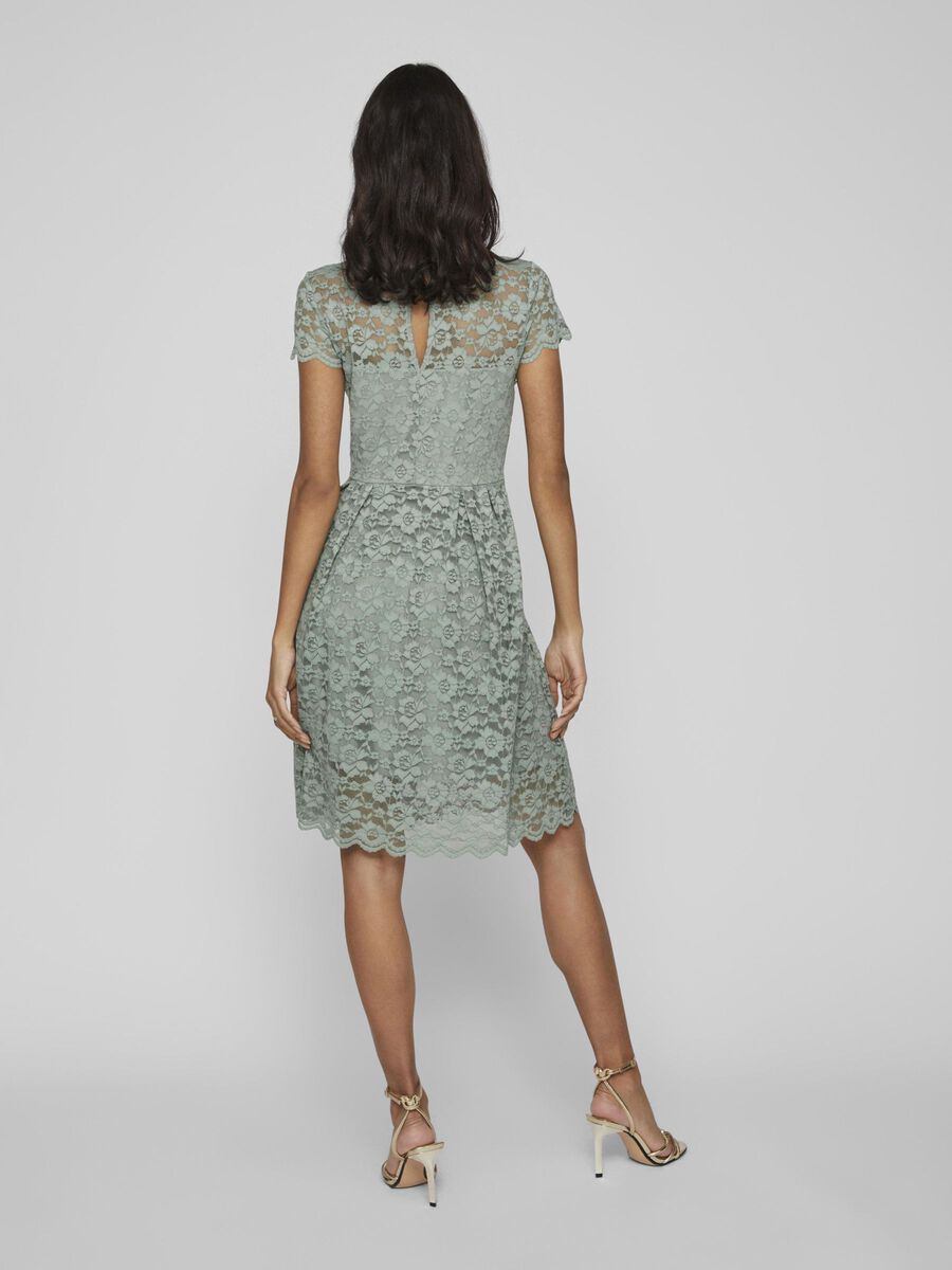 PARTY | | VILA® SHORT DRESS Green SLEEVED LACE