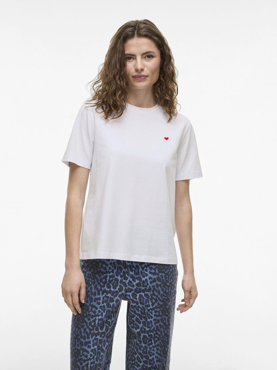 VILA VINORA ROUND NECK T-SHIRT, Bright White, highres - 14103448_BrightWhite_1201902_003.jpg