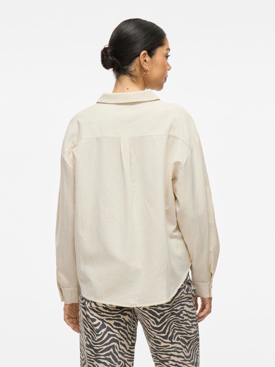 VILA LONG SLEEVED SHIRT, Super Light Natural Melan, highres - 14104796_SuperLightNaturalMelan_004.jpg