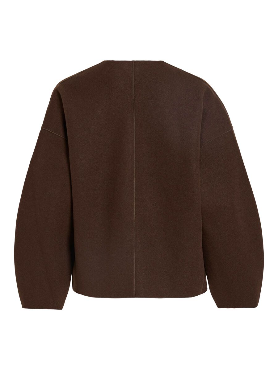 Product carousel image - VIJUICE V-NECK JACKET, Coffee Bean | 2