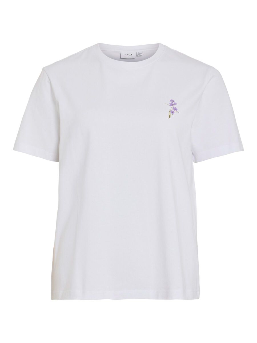VILA VINORA ROUND NECK T-SHIRT, Bright White, highres - 14103448_BrightWhite_1201907_001.jpg