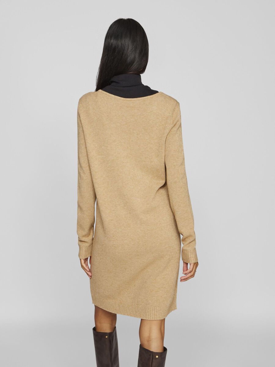 VILA LONG SLEEVED KNITTED DRESS, Ermine, highres - 14042768_Ermine_582234_004.jpg