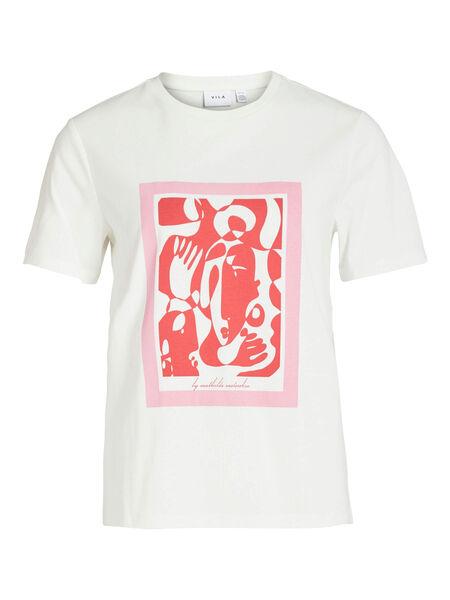 Vila PRINTED T-SHIRT, Cloud Dancer, highres - 14085313_CloudDancer_1021532_001.jpg