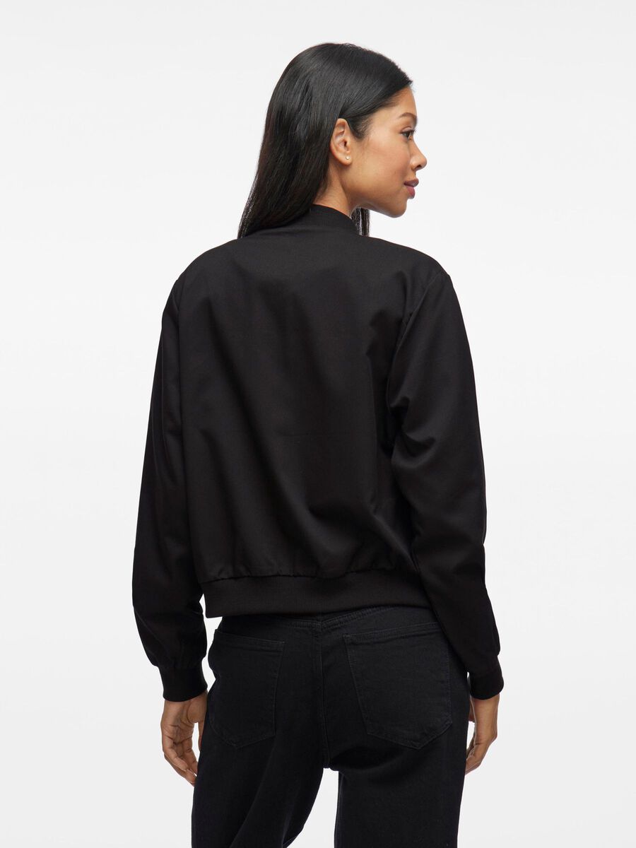 VILA ZIPPER BOMBER JACKET, Black, highres - 14107223_Black_1186626_004.jpg