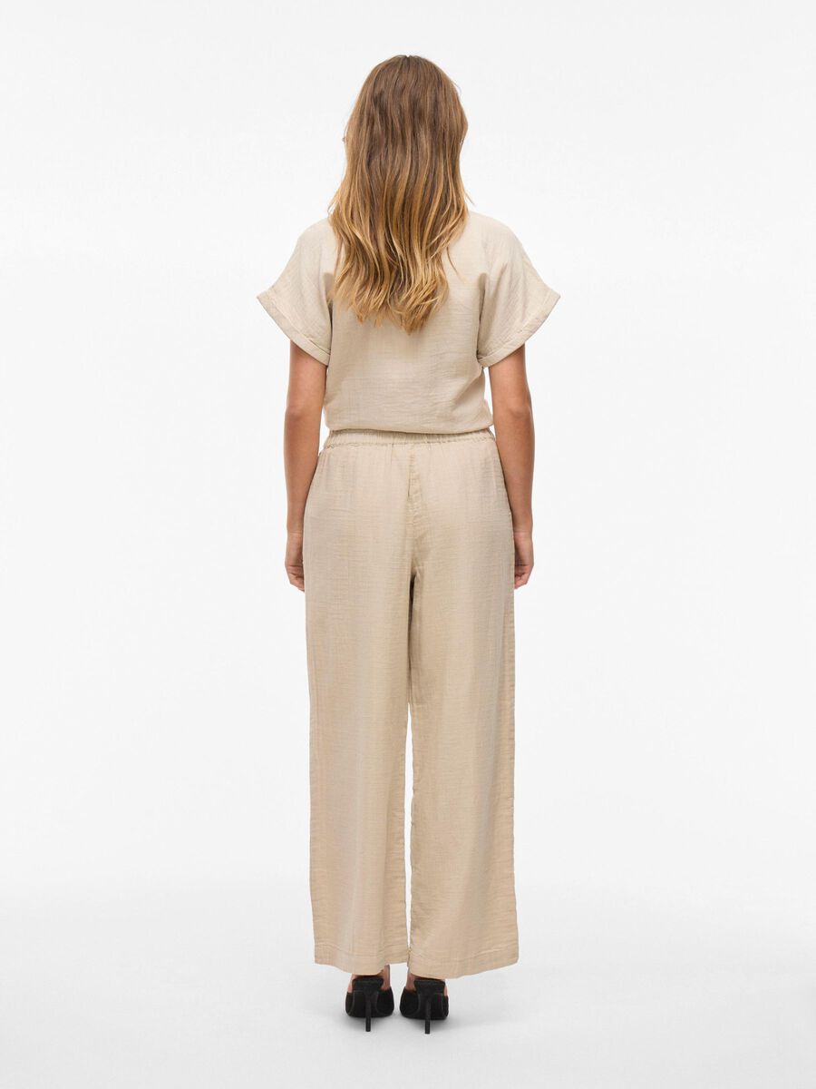 VILA VILANIA HIGH WAIST WIDE-LEG TROUSERS, Feather Gray, highres - 14105427_FeatherGray_004.jpg