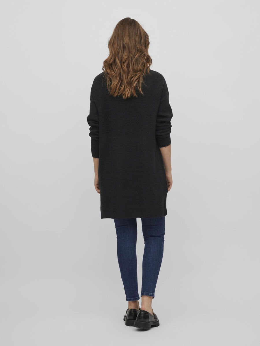 TURTLENECK KNIT TUNIC | Black | VILA®