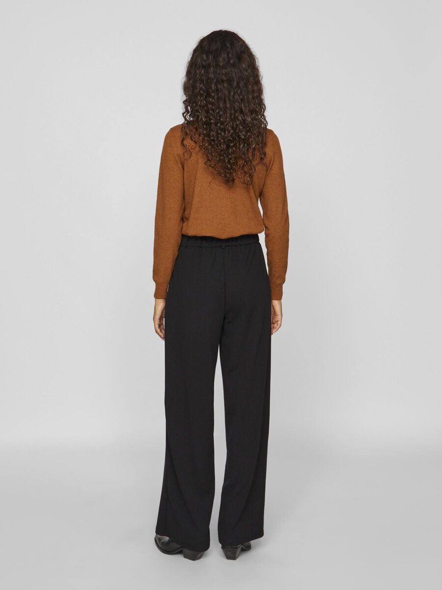 VILA HIGH WAISTED PANTALONI GAMBA AMPIA, Black, highres - 14106568_Black_1180294_004.jpg
