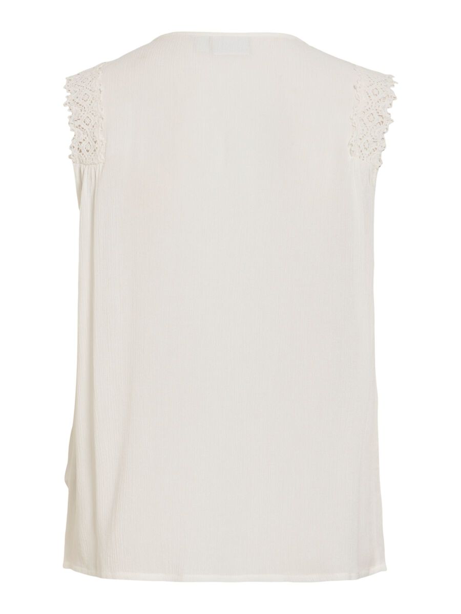 Product carousel image - VILINDY ROUND NECK SLEEVELESS TOP, Snow White | 2