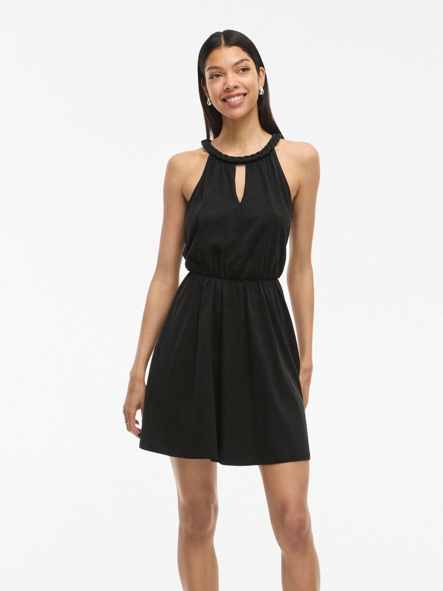 VILA VIMILLA HALTER KORTE JURK, Black, highres - 14110013_Black_003.jpg