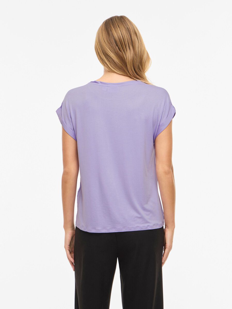 Carousel image - VIELLETTE SHORT SLEEVED TOP, Violet Tulip | 2