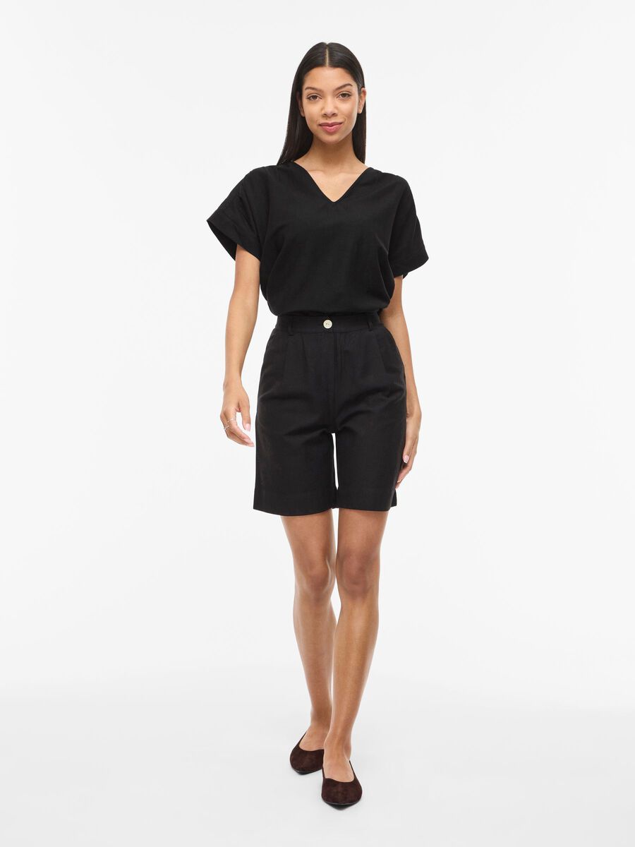 Carousel image - VIPRISILLA V-NECK SHORT SLEEVED TOP, Black Beauty | 4