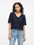 VILA SCOLLO A V TOP A MANICHE CORTE, Navy Blazer, highres - 14105683_NavyBlazer_003.jpg
