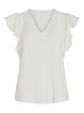VILA RUFFLE SHORT SLEEVED TOP, Egret, highres - 14098558_Egret_001.jpg