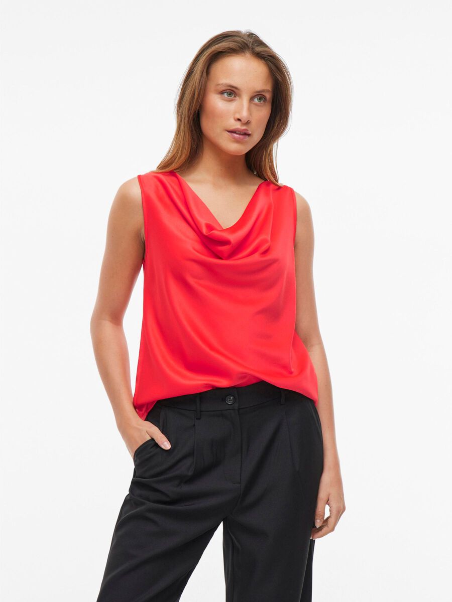 VILA WATERFALL SLEEVELESS TOP, Poppy Red, highres - 14109692_PoppyRed_003.jpg
