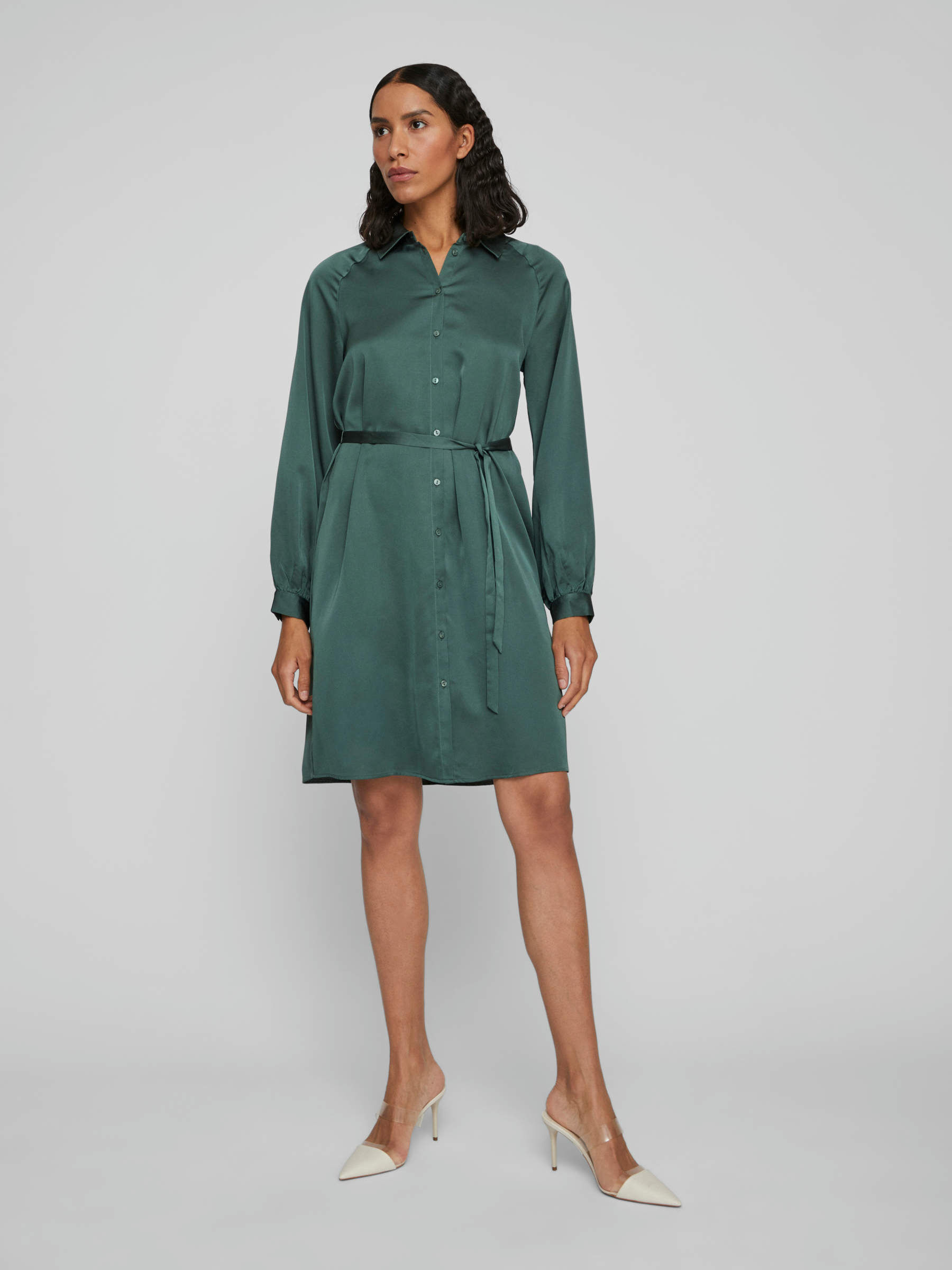 Long green shirt dress new arrivals
