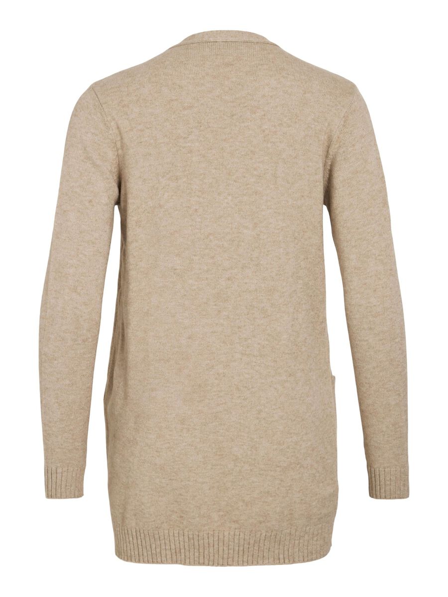 VILA VIRIL BASIC STRIKKET CARDIGAN, Natural Melange, highres - 14044041_NaturalMelange_002.jpg