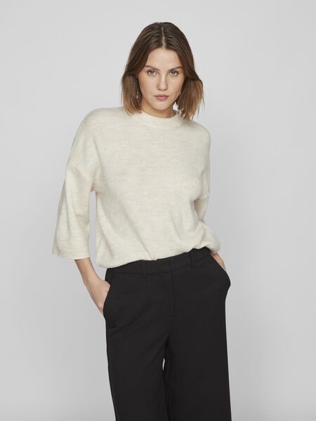 Vila 3/4-SLEEVED KNITTED PULLOVER, Birch, highres - 14097927_Birch_003.jpg