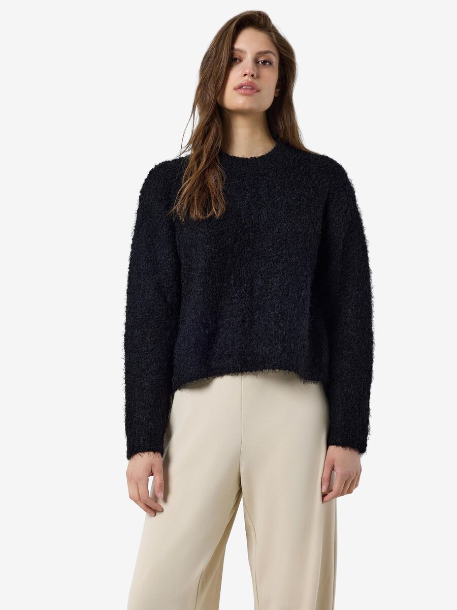 Noisy May FLUFFY KNITTED PULLOVER, Black, highres - 27029424_Black_003.jpg