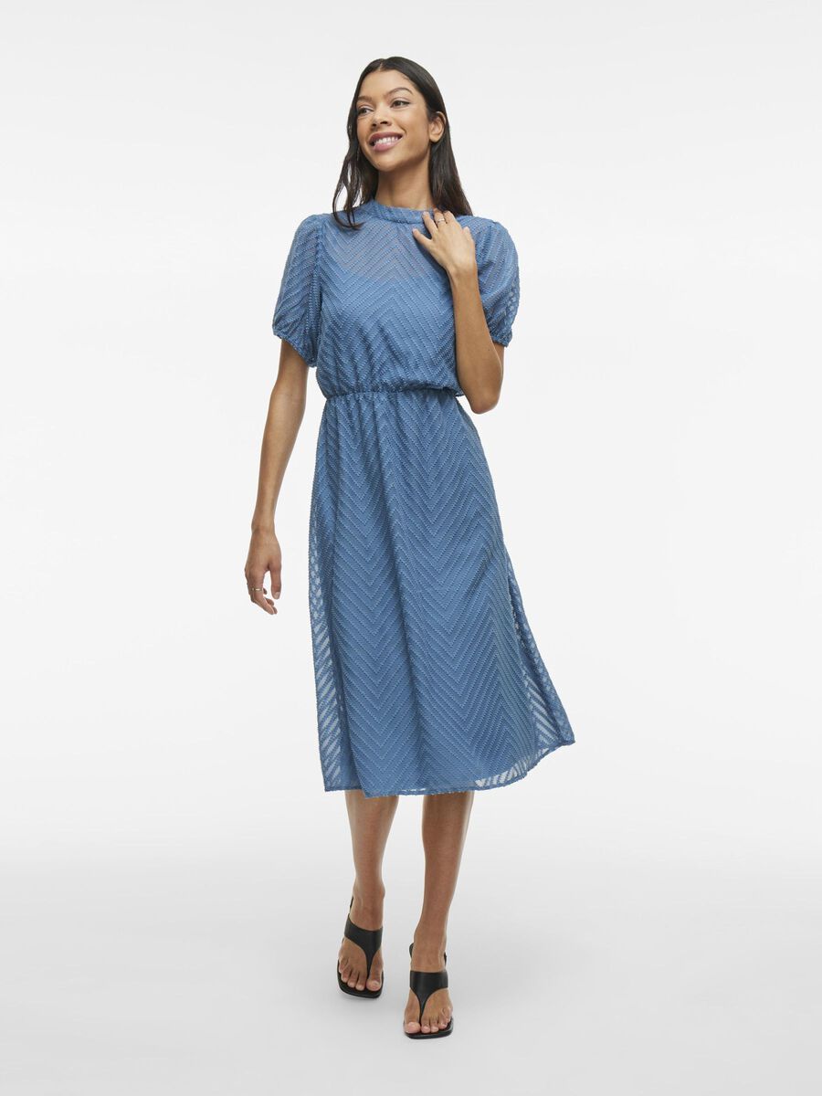 VILA SHORT SLEEVED MIDI DRESS, Coronet Blue, highres - 14109683_CoronetBlue_003.jpg