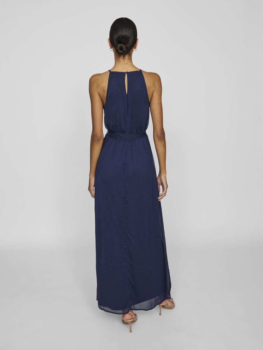 VILA VIFALIA HALTER NECK MAXI DRESS, Navy Blazer, highres - 14100342_NavyBlazer_004.jpg