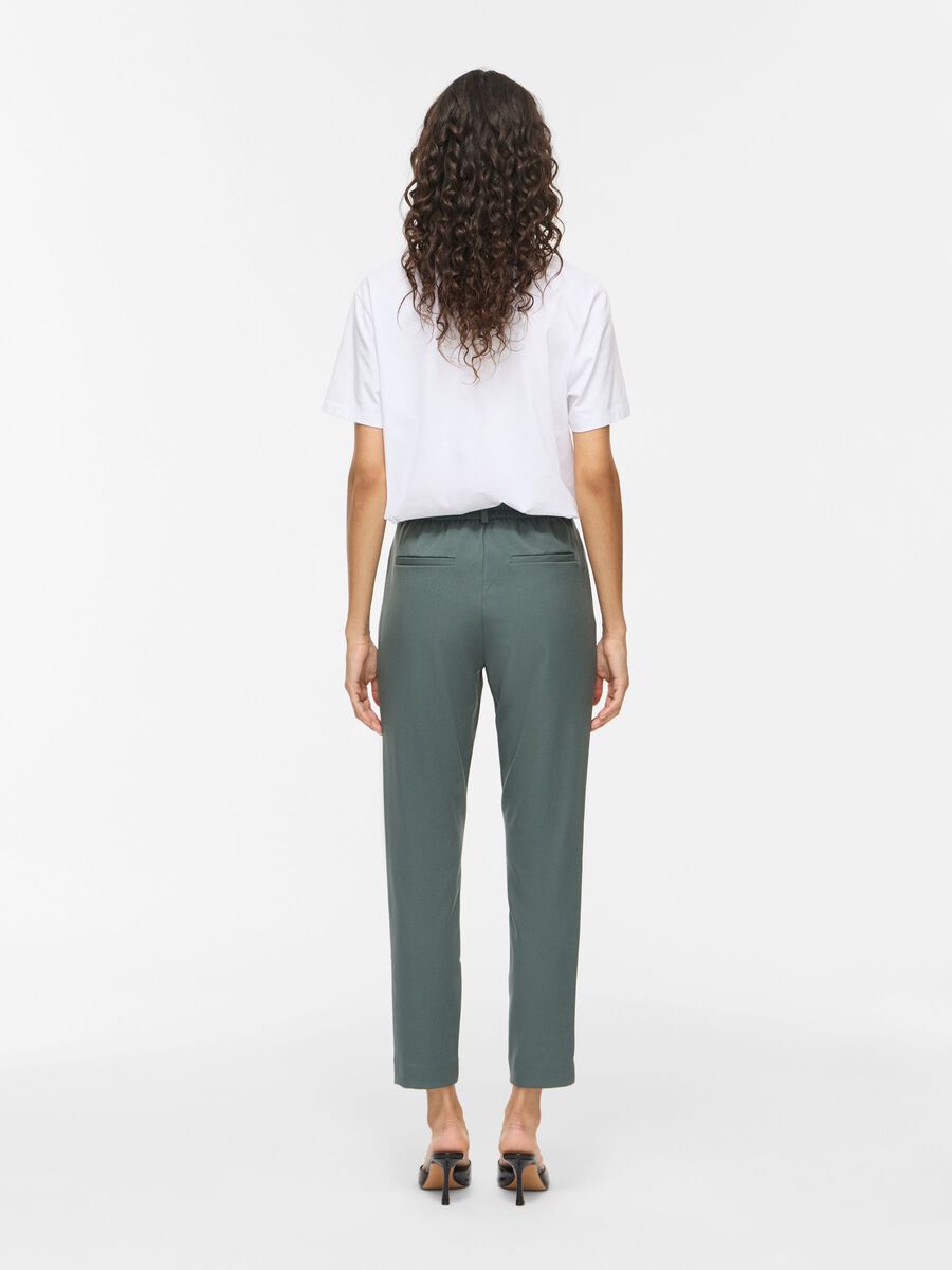 Carousel image - VIVARONE SLIM FIT HIGH WAISTED TROUSERS, Balsam Green | 2