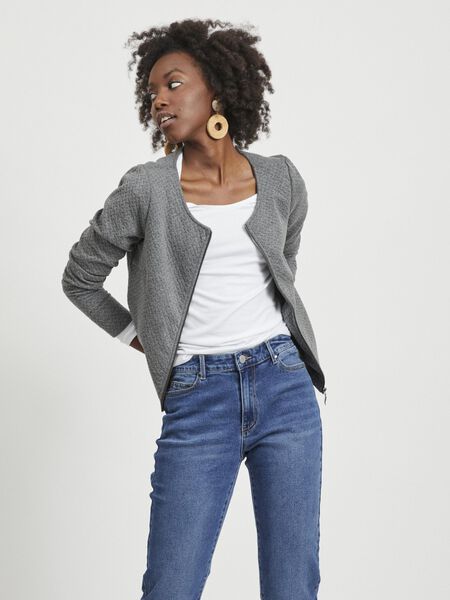 Vila KORT GLIDELÅS CARDIGAN, Medium Grey Melange, highres - 14032657_MediumGreyMelange_003.jpg
