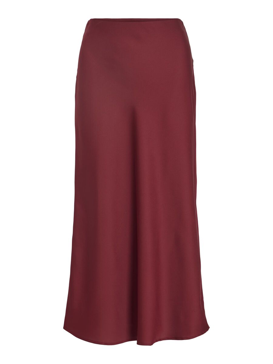 VILA VIELLETTE HIGH WAIST MIDI SKIRT, Cabernet, highres - 14084182_Cabernet_001.jpg