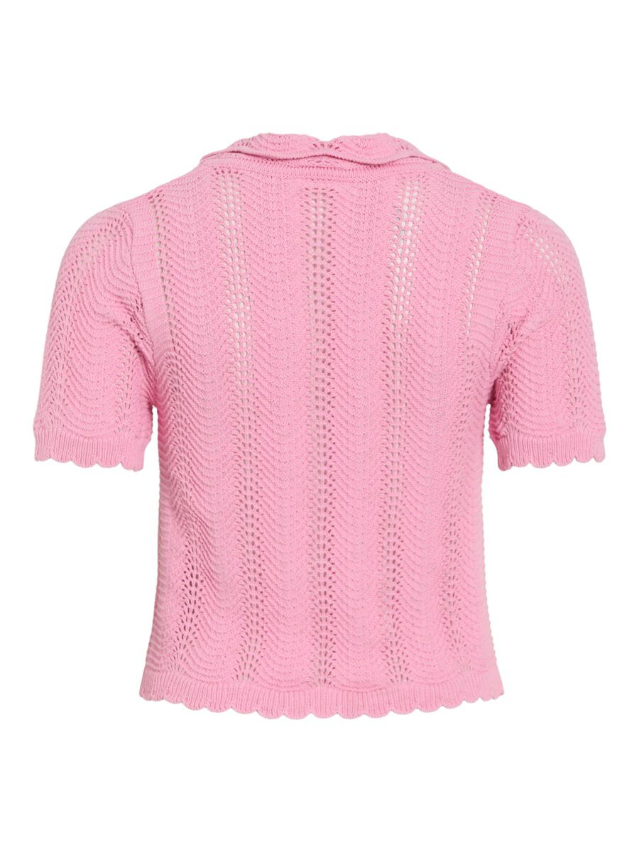 VILA SHORT SLEEVED KNITTED TOP, Sangria Sunset, highres - 14108349_SangriaSunset_002.jpg