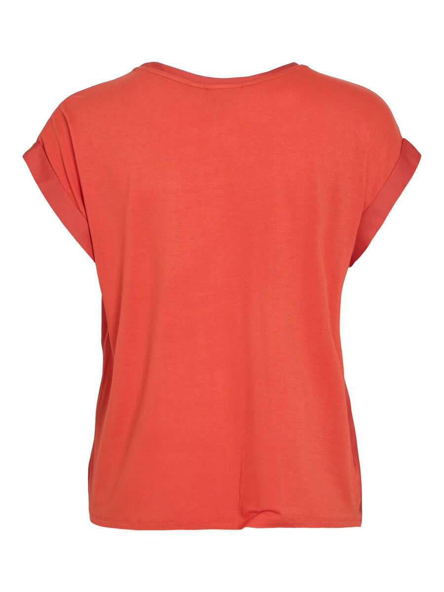 VILA VIELLETTE SHORT SLEEVED TOP, Paprika, highres - 14059563_Paprika_002.jpg