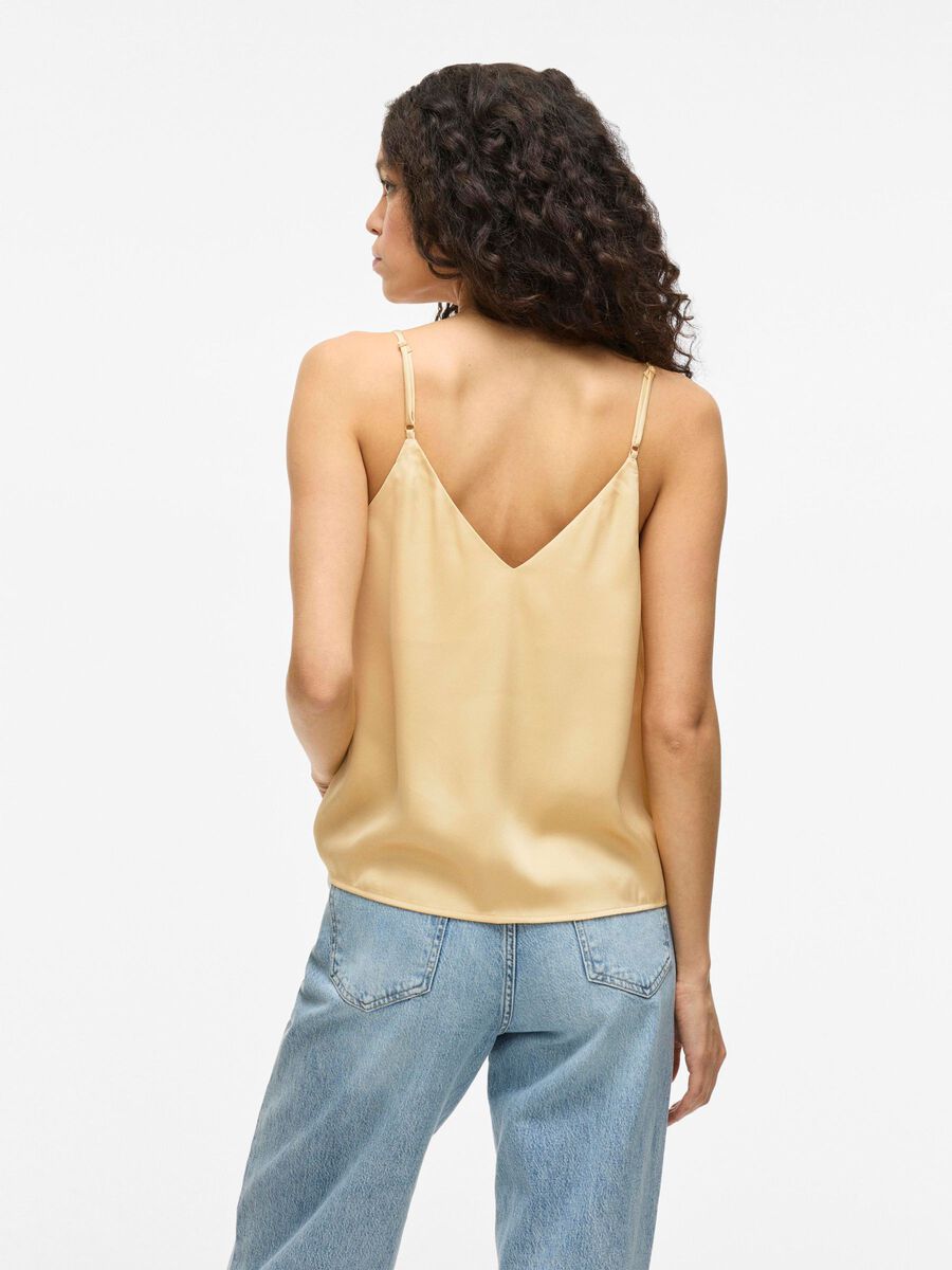 VILA V-NECK STRAP TOP, Cornsilk, highres - 14109691_Cornsilk_004.jpg