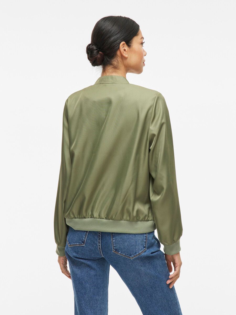 VILA ZIPPER BOMBER JACKET, Oil Green, highres - 14100221_OilGreen_004.jpg