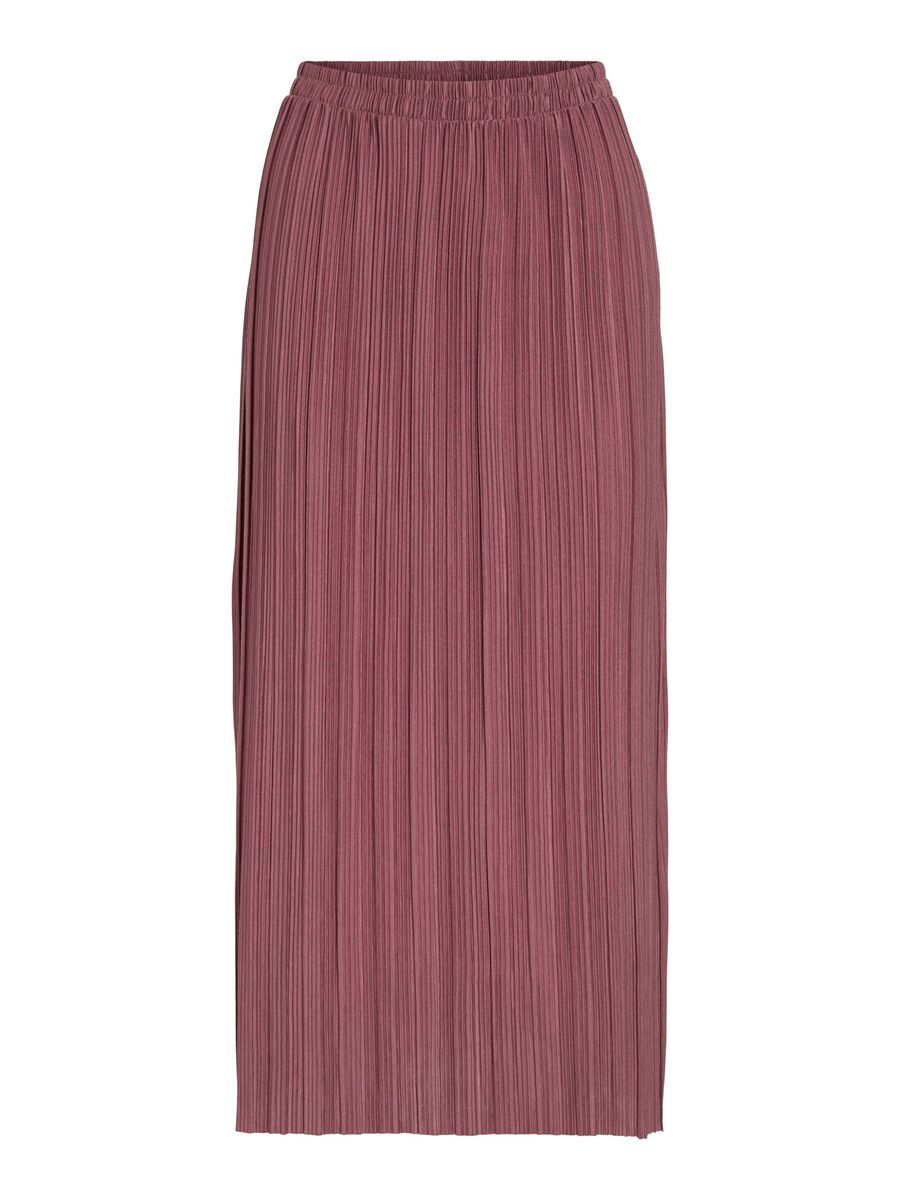 VILA VIPLISA HIGH WAIST MIDDELLANGE ROK, Rose Brown, highres - 14111136_RoseBrown_001.jpg