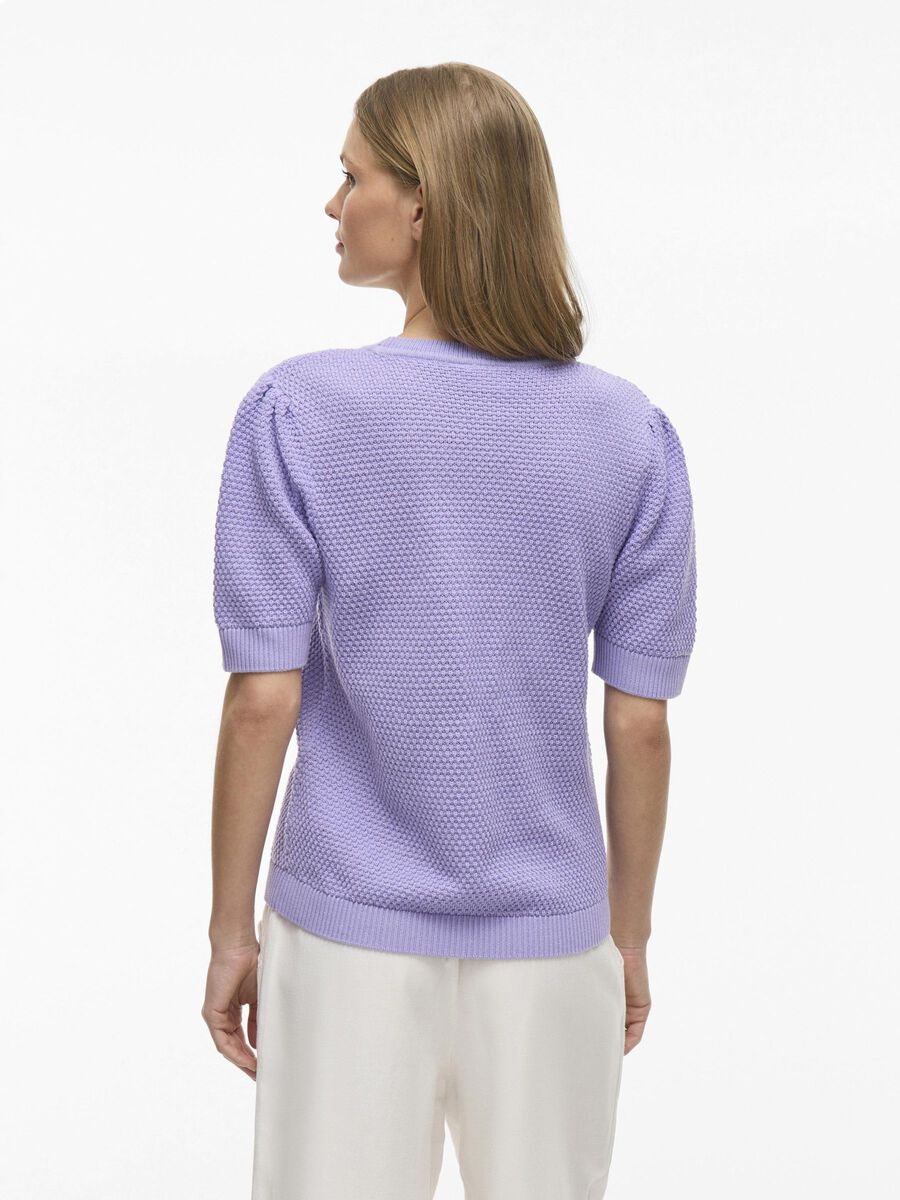 VILA SHORT-SLEEVED KNITTED TOP, Violet Tulip, highres - 14084421_VioletTulip_004.jpg