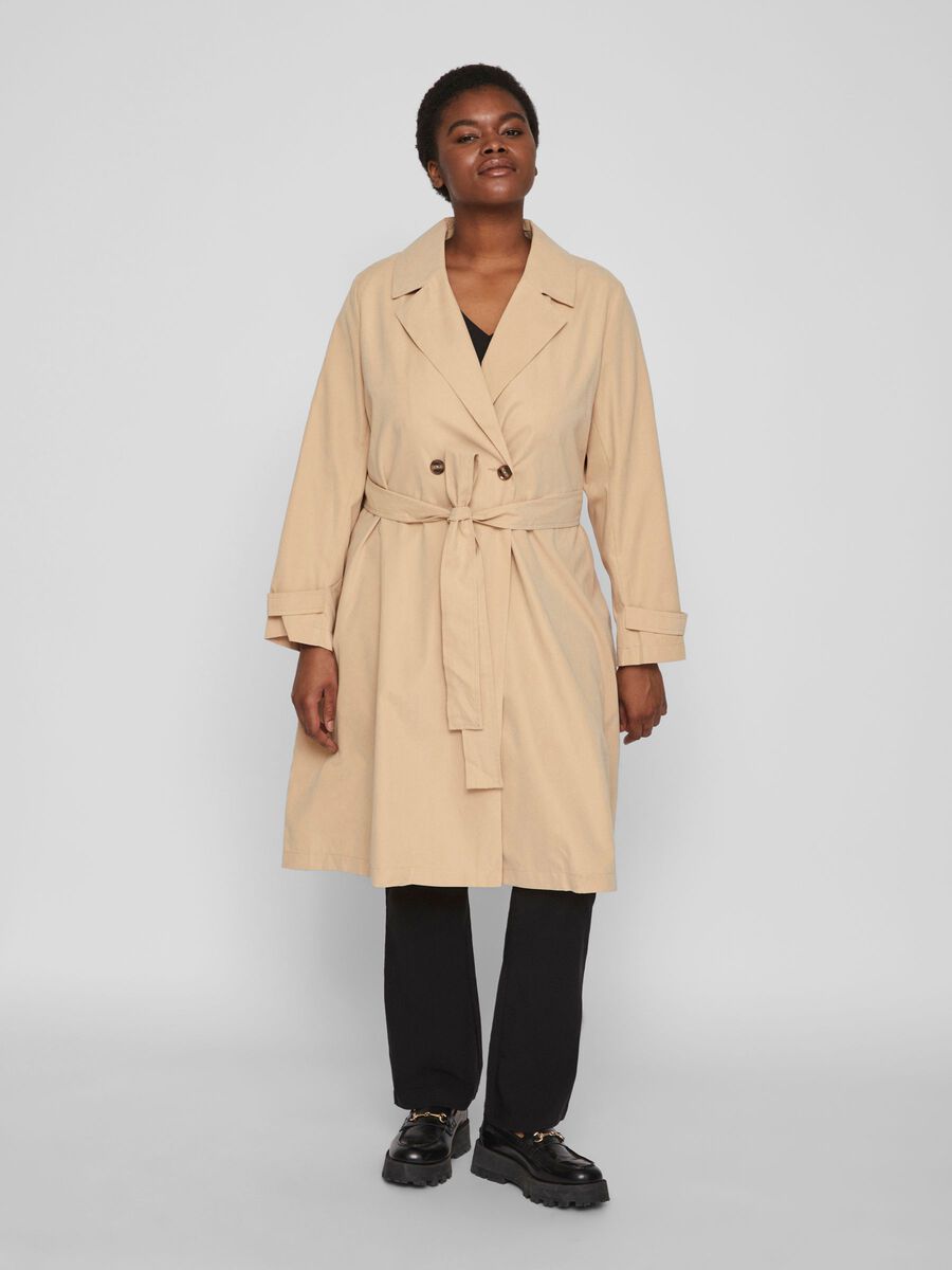 Vila CURVE – TRENCHCOAT, Curds  Whey, highres - 14082286_CurdsWhey_003.jpg
