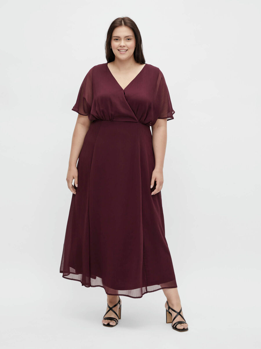 Vila CURVE - V-NECK MAXI DRESS, Winetasting, highres - 14080326_Winetasting_003.jpg