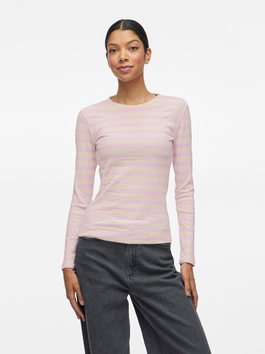 VILA ROUND NECK LONG SLEEVED TOP, Winsome Orchid, highres - 14103246_WinsomeOrchid_1156680_003.jpg