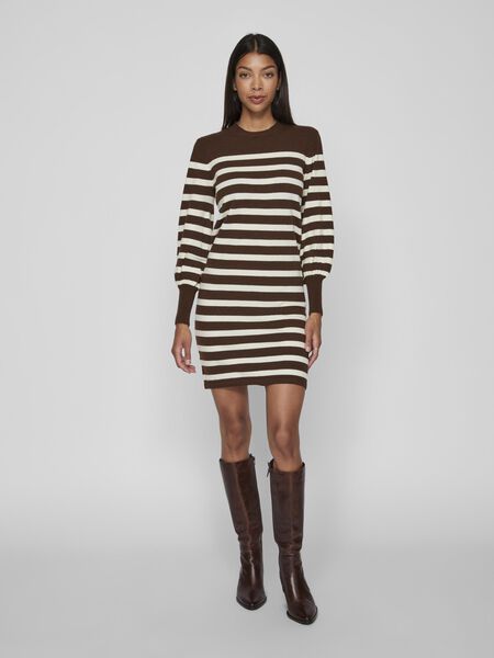Vila LONG SLEEVE KNITTED DRESS, Shaved Chocolate, highres - 14092907_ShavedChocolate_1085724_003.jpg