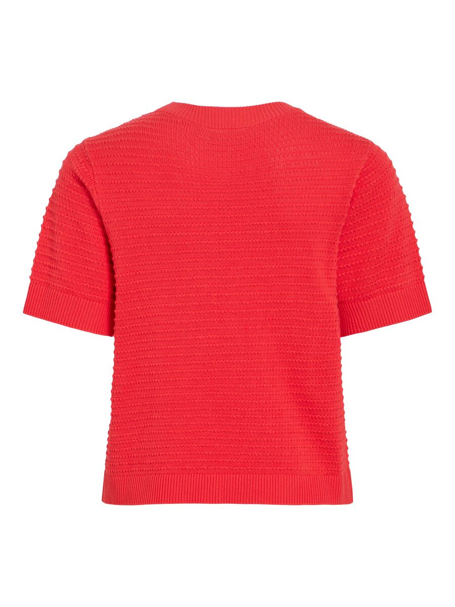 Carousel image - VILOLLO SHORT SLEEVED KNITTED TOP, Hibiscus | 7