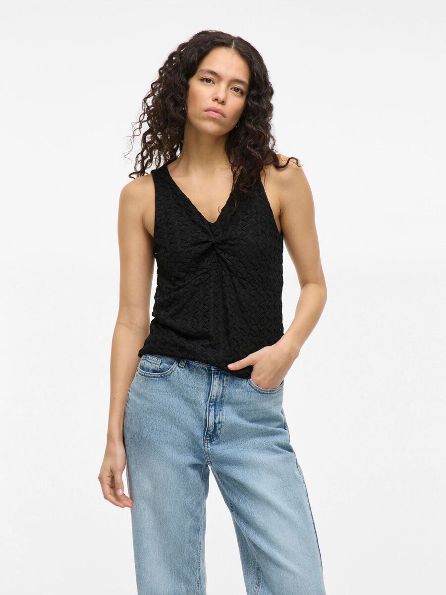 VILA VISOLIRA V-NECK SLEEVELESS TOP, Black Beauty, highres - 14107123_BlackBeauty_003.jpg
