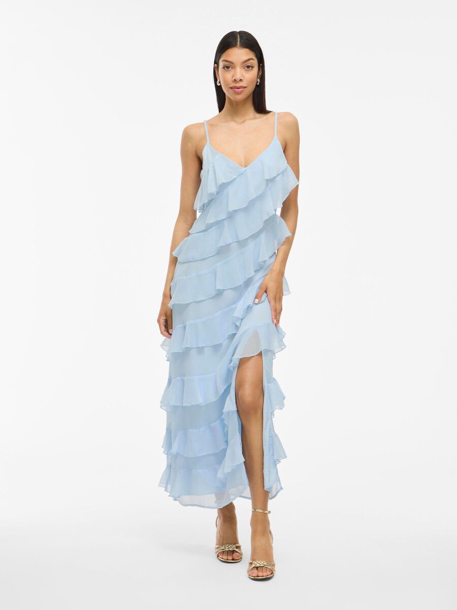 VILA CON TIRAS VESTIDO MAXI, Cashmere Blue, highres - 14109420_CashmereBlue_003.jpg