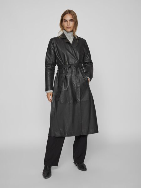 Vila EN CUIR TRENCH, Black, highres - 14088264_Black_003.jpg