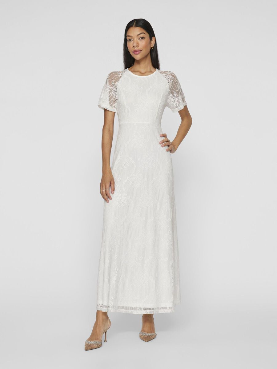 VILA VIFEMMA SHORT SLEEVED MAXI DRESS, Bright White, highres - 14100349_BrightWhite_003.jpg