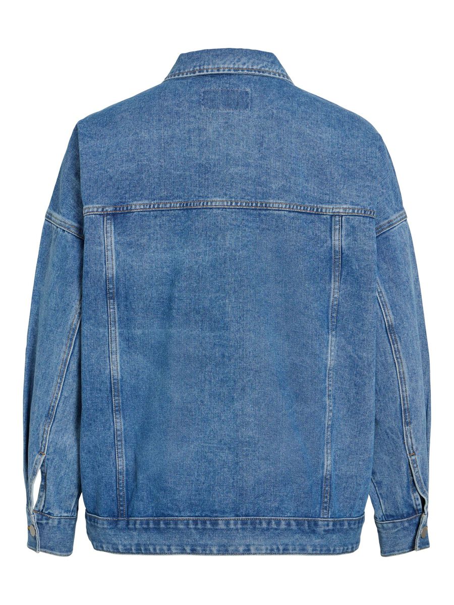 VILA COTTON DENIM JACKET, Light Blue Denim, highres - 14109925_LightBlueDenim_002.jpg