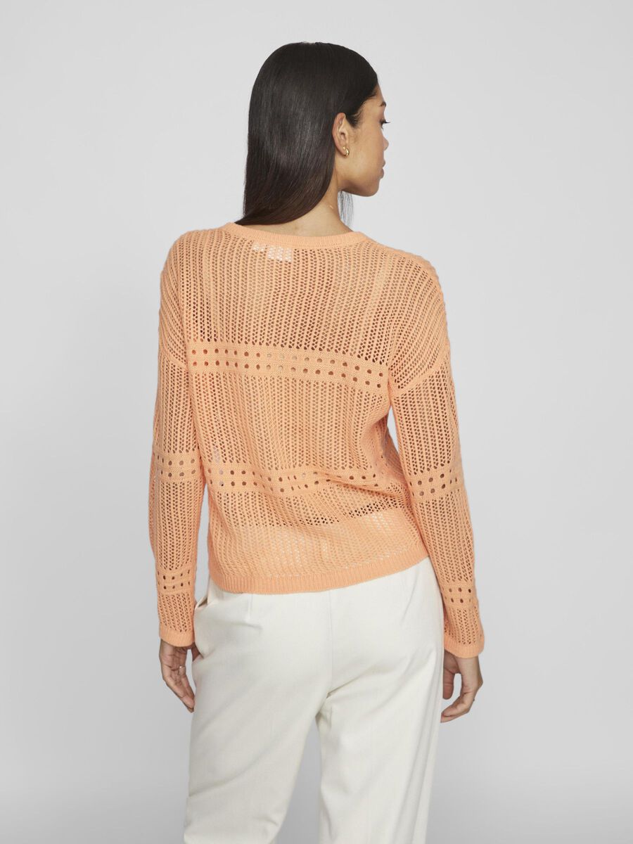 Vila COL ROND PULL EN MAILLE, Shell Coral, highres - 14095320_ShellCoral_004.jpg